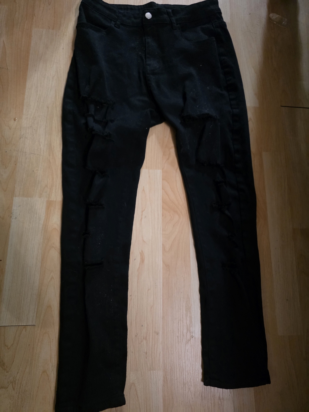 Black Distressed Skinny Jeans